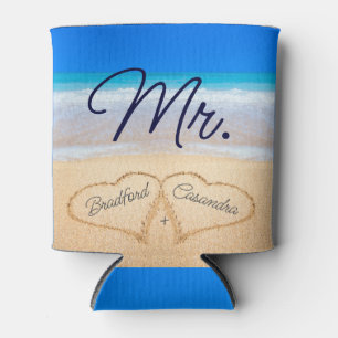 Rafraîchisseur Pour Canette M. Beach Coeurs de mariage dans le sable