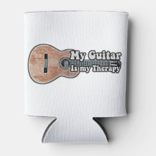 Rafraîchisseur Pour Canette Ma guitare est ma thérapie. Guitare brune vintage