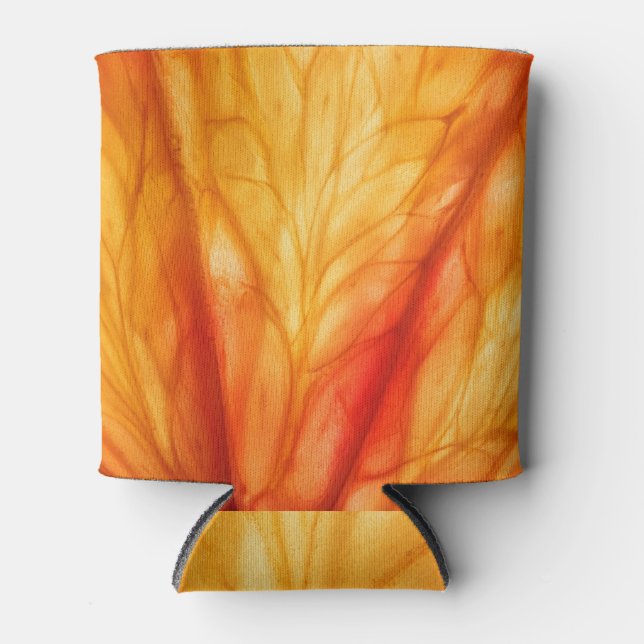 Rafraîchisseur Pour Canette Macro aux agrumes : Orange de sang Abstrait. (Devant)