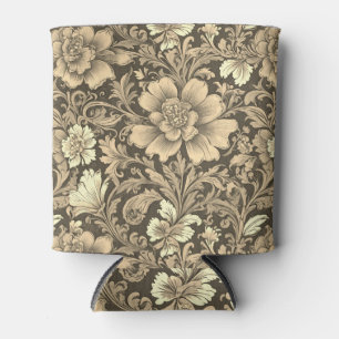 Rafraîchisseur Pour Canette Magnifique motif floral sépia vintage