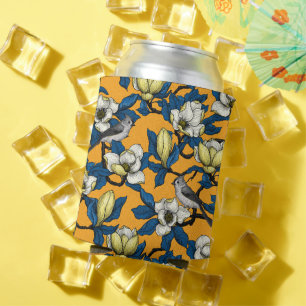 Rafraîchisseur Pour Canette Magnolia en floraison et oiseau de tireur 3