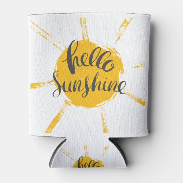 Rafraîchisseur Pour Canette Main Jaune Dessinée Sun Hello Sunshine Image Texte (Devant)