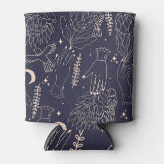 Rafraîchisseur Pour Canette Mains vintages et oiseaux : Motif artistique