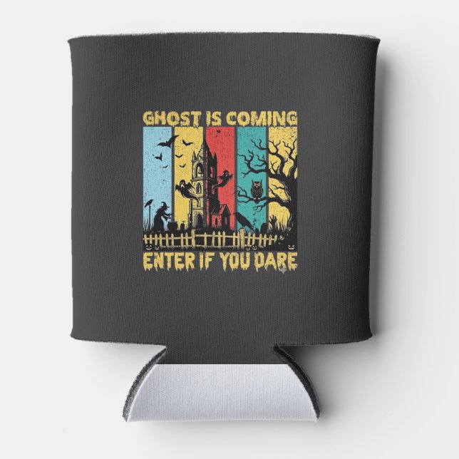 Rafraîchisseur Pour Canette Maison Hantée Halloween Sorcière Chouette Arrivée  (Devant)