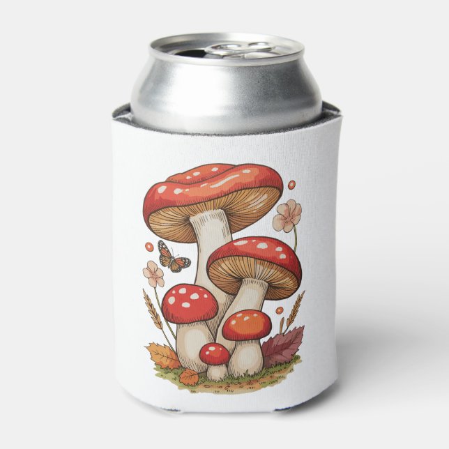 Rafraîchisseur Pour Canette Maisonnette Champignons Sublimation Goblincore (Can devant)