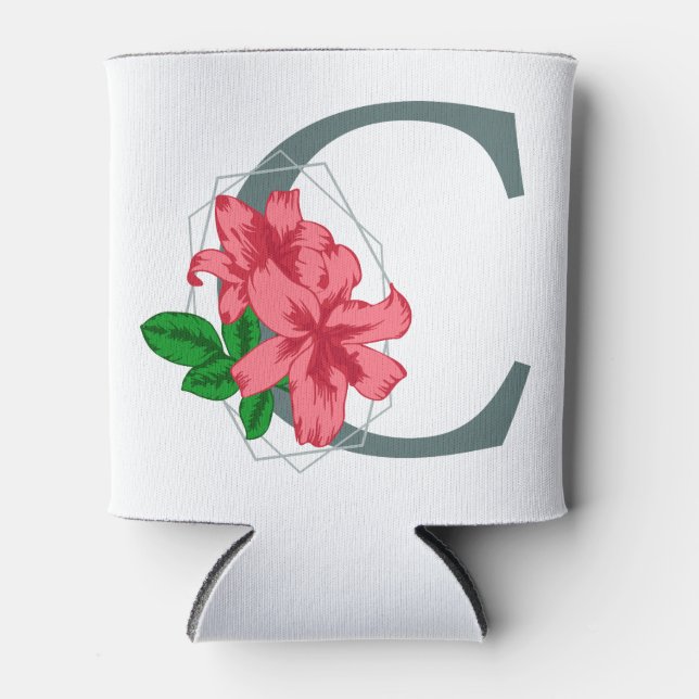Rafraîchisseur Pour Canette Majuscule C monogramme floral (Devant)