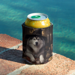 Rafraîchisseur Pour Canette Malamute d'Alaska Citrouilles Halloween Épouvantab