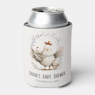 Rafraîchisseur Pour Canette Maman de la ferme mignonne et bébé poussin floral 