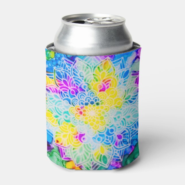 Rafraîchisseur Pour Canette Mandala en encre d'alcool (Can devant)