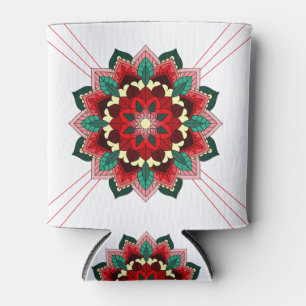 Rafraîchisseur Pour Canette Mandala Motif 02 en rouge Can Cooler