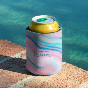 Rafraîchisseur Pour Canette Marbre d'agate chloral coloré à fleurs