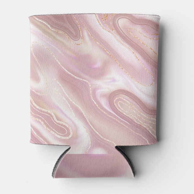 Rafraîchisseur Pour Canette Marbre élégant : texture or rose (Devant)
