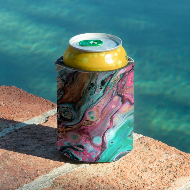 Rafraîchisseur Pour Canette Marbre rose et vert (Piscine in situ)