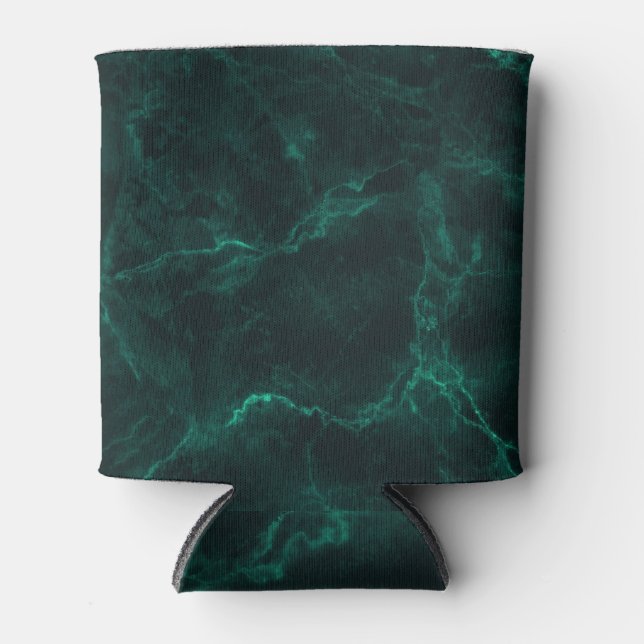 Rafraîchisseur Pour Canette Marbre vert foncé, texture transparente. (Devant)