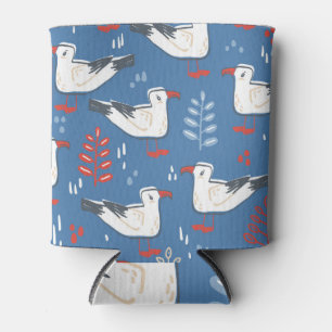 Rafraîchisseur Pour Canette Marche à goélands : motif vintage sans soudure.