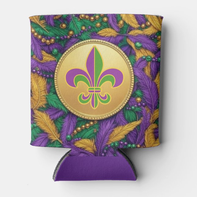 Rafraîchisseur Pour Canette Mardi Gras Fleur de lis (Devant)