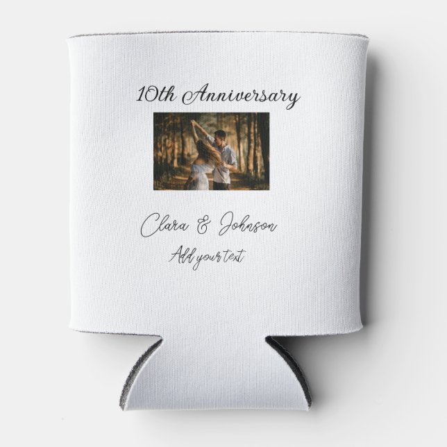 Rafraîchisseur Pour Canette Mariage Anniversaire ajouter nom année image texte (Devant)