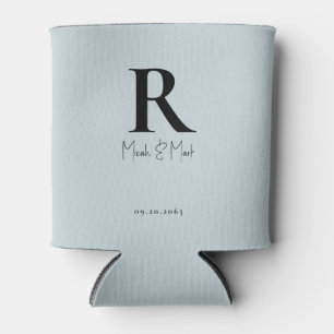 Rafraîchisseur Pour Canette Mariage Aqua Blue Monogram