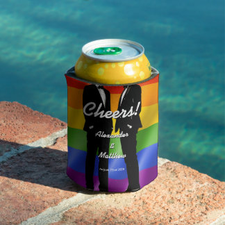 Rafraîchisseur Pour Canette Mariage arc-en-ciel d'hommes gays modernes élégant