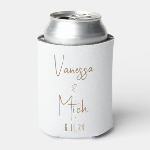 Rafraîchisseur Pour Canette Mariage blanc or personnalisé