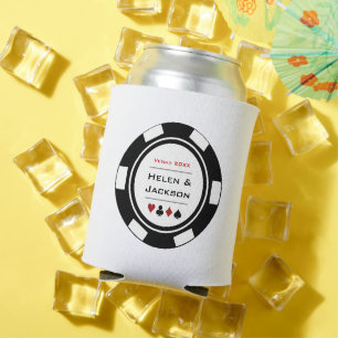 Rafraîchisseur Pour Canette Mariage Casino Poker Chip Black White Vegas