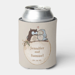 Rafraîchisseur Pour Canette Mariage champêtre forestier Hibou  