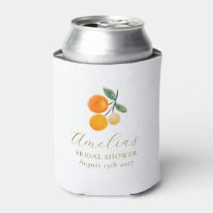 Rafraîchisseur Pour Canette Mariage Citron Orange Aquarelle Personnalisé Brunc