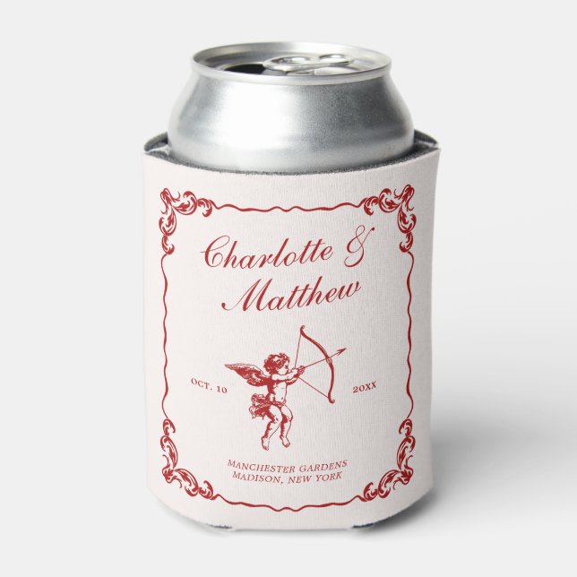 Rafraîchisseur Pour Canette Mariage de Cupid'Arrow Red Vintage (Can devant)