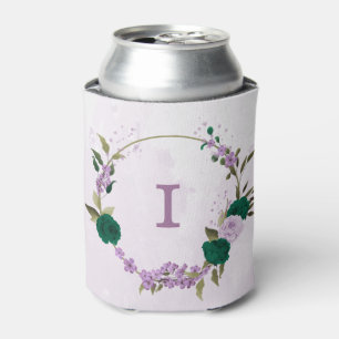 Rafraîchisseur Pour Canette mariage de fleurs violettes vert émeraude