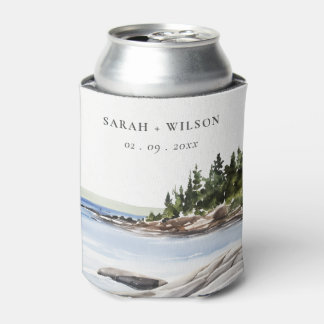 Rafraîchisseur Pour Canette Mariage de l'aquarelle de la montagne Rocky Pine