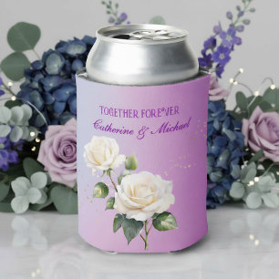 Rafraîchisseur Pour Canette Mariage de printemps Roses Ombré Aquarelle Violet