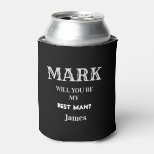 Rafraîchisseur Pour Canette Mariage de proposition Black White Best Man Person