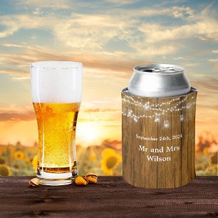 Rafraîchisseur Pour Canette Mariage de suspension en bois rustique Mason Jar