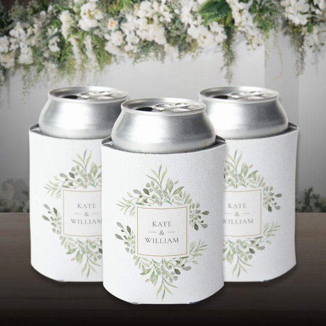 Rafraîchisseur Pour Canette Mariage de verdure botanique (Botanical Greenery Foliage Wedding Can Cooler)