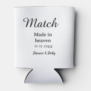 Rafraîchisseur Pour Canette Mariage fait au ciel nom date simple calligraphie