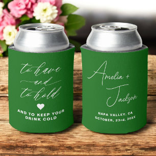 Rafraîchisseur Pour Canette Mariage Favor Emerald Green Avoir et tenir