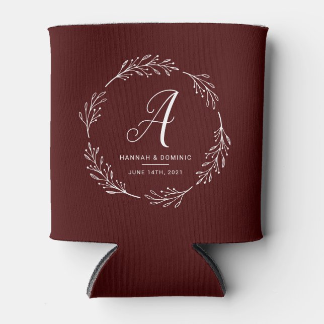 Rafraîchisseur Pour Canette Mariage Favoriser la couronne rustique (Devant)