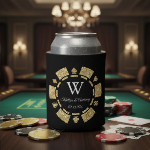 Rafraîchisseur Pour Canette Mariage Gold Parties scintillant Poker Chip Casino