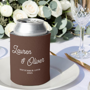 Rafraîchisseur Pour Canette Mariage minimaliste de script Brown
