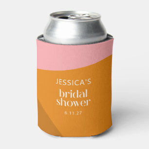 Rafraîchisseur Pour Canette Mariage Moderne Géométrique Rose Orange