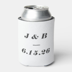 Rafraîchisseur Pour Canette Mariage personnalisé minimaliste monochrome monogr
