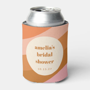 Rafraîchisseur Pour Canette Mariage Rétro Géométrique Rose Orange Personnalisé
