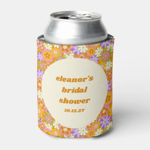 Rafraîchisseur Pour Canette Mariage rétro orange violet floral personnalisé