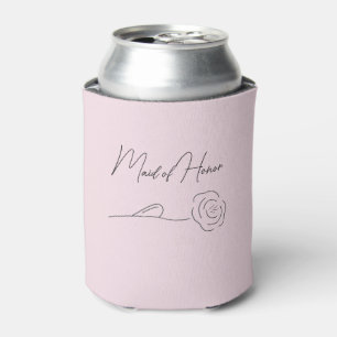 Rafraîchisseur Pour Canette Mariage rose floral, servante d'honneur
