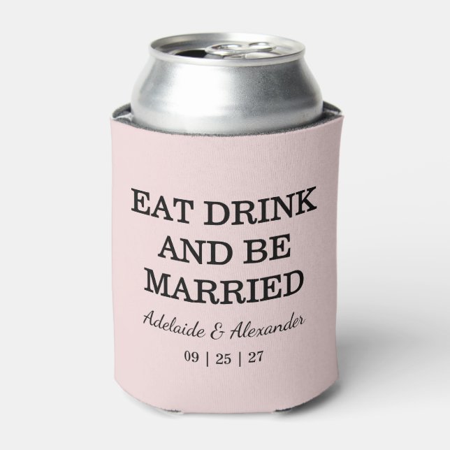 Rafraîchisseur Pour Canette Mariage Rose Pâle Moderne (Can devant)