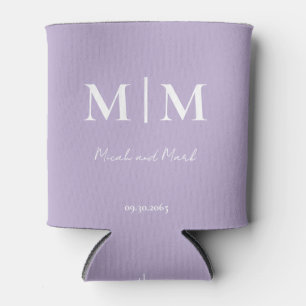 Rafraîchisseur Pour Canette Mariage simple Monogram Lavender contemporain