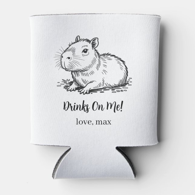 Rafraîchisseur Pour Canette Mariage sur mesure de capybaras (Devant)