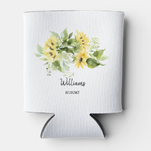 Rafraîchisseur Pour Canette Mariage Tournesol Nom et date Can Cooler