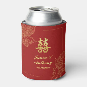Rafraîchisseur Pour Canette Mariage traditionnel chinois rouge Dragon Phénix