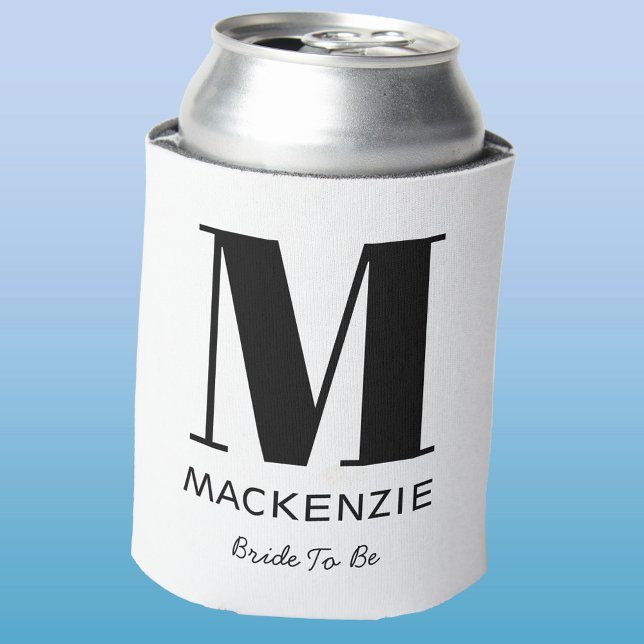 Rafraîchisseur Pour Canette Mariée à être le nom du monogramme (Bride to Be monogram name personalized can cooler)